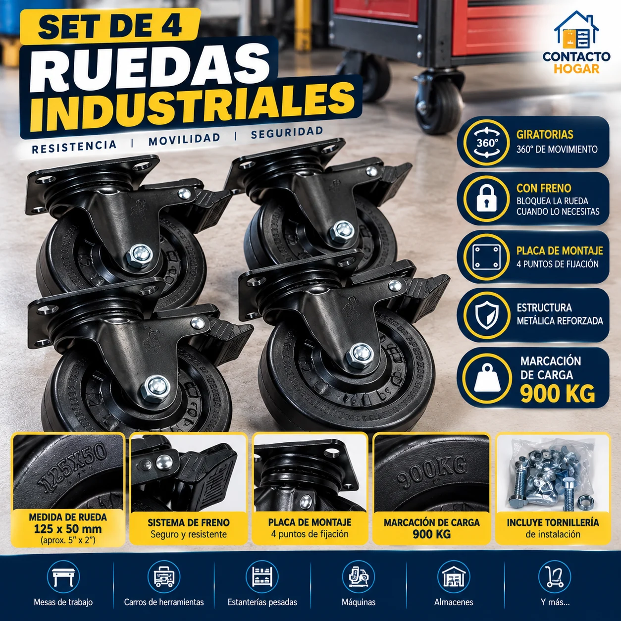 Set de Ruedas Industriales