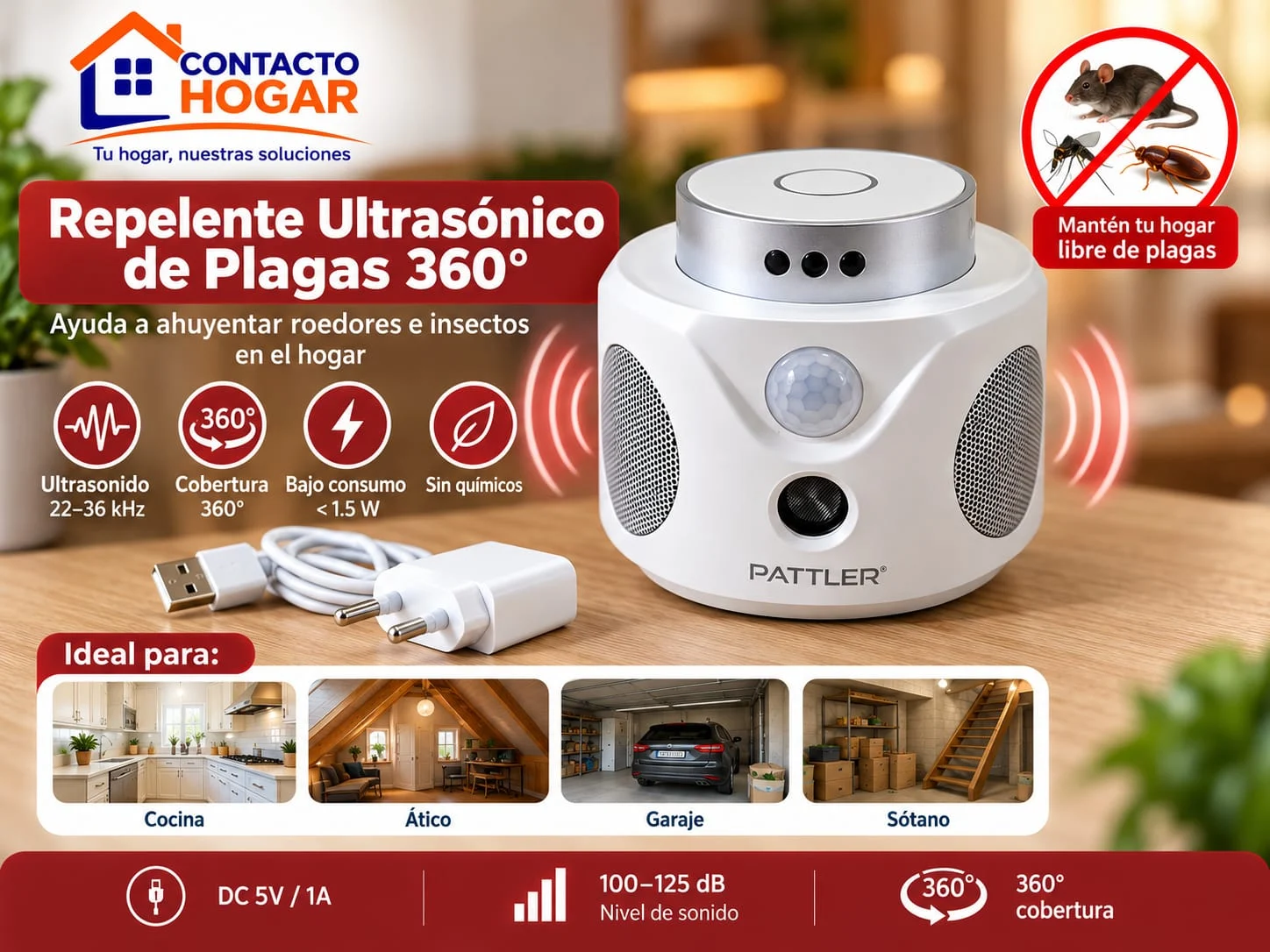 Repelente ultrasónico de roedores