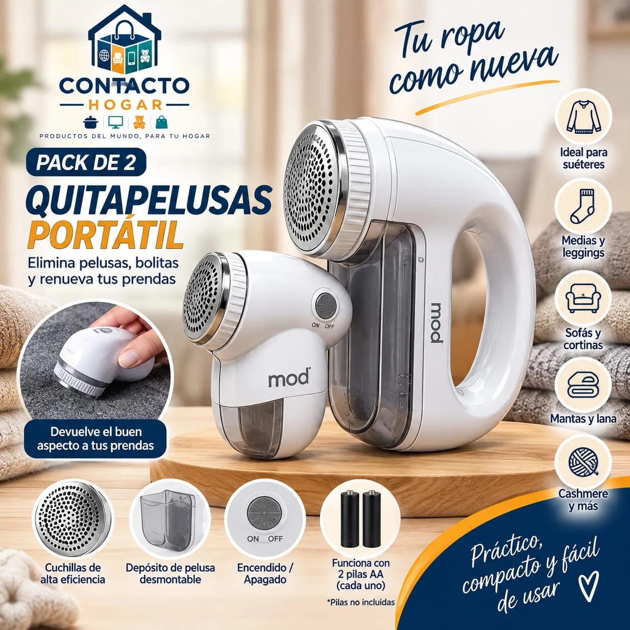 Quitapelusas portátil