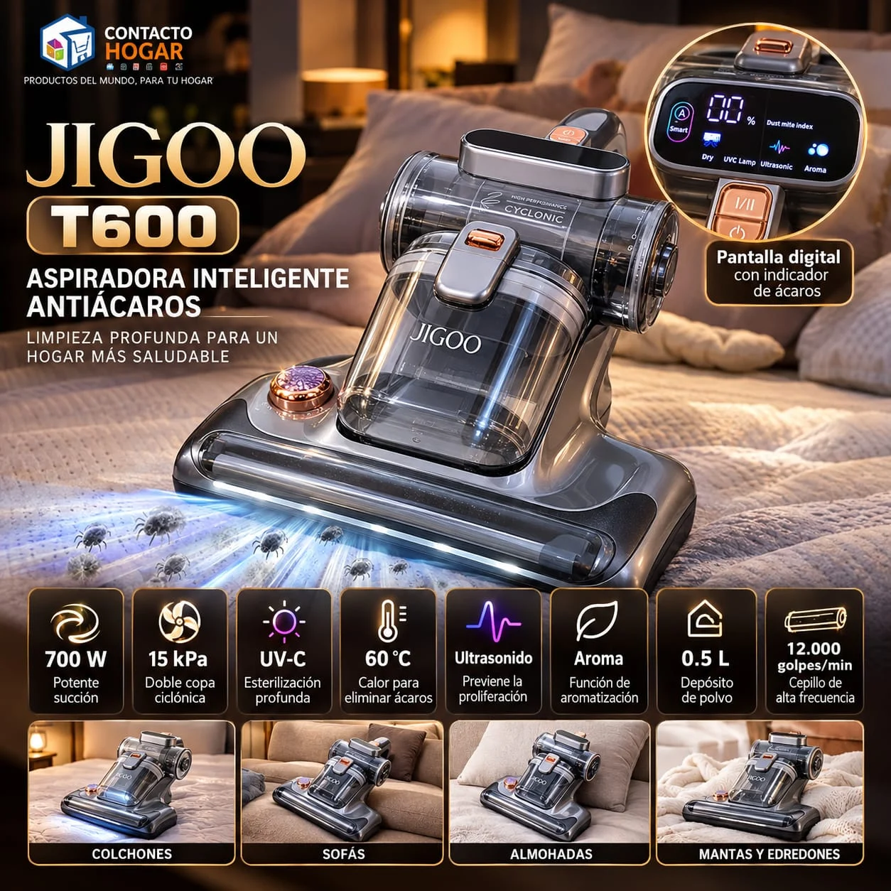 Aspiradora de ácaros Jigoo