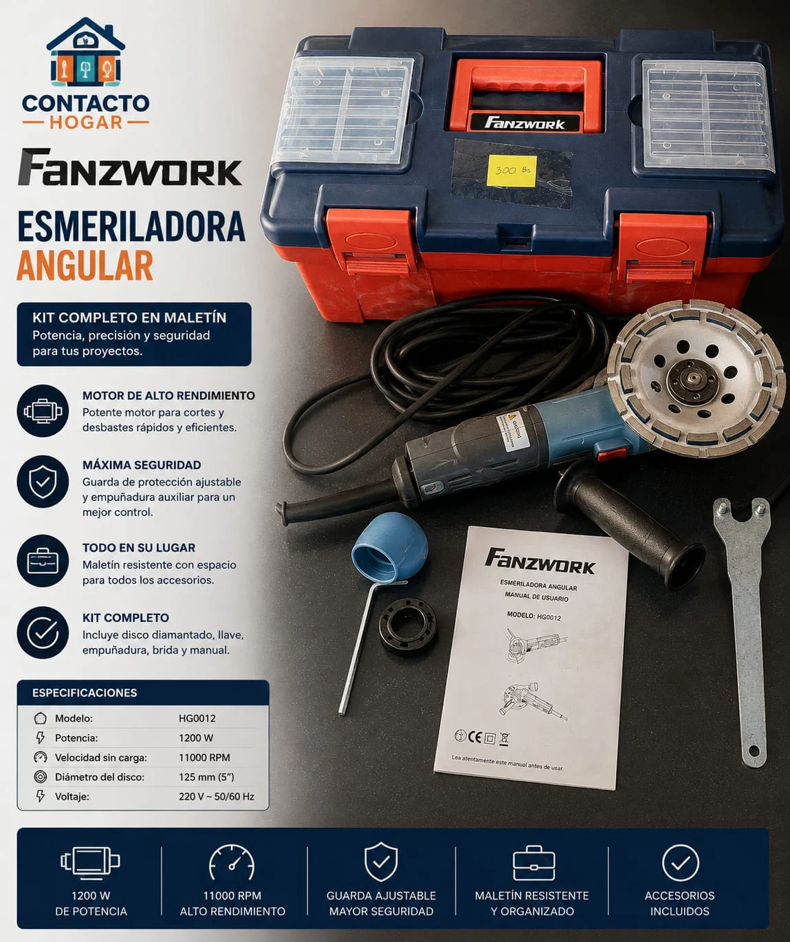 Caja de herramienta con pulidora Fanzwork
