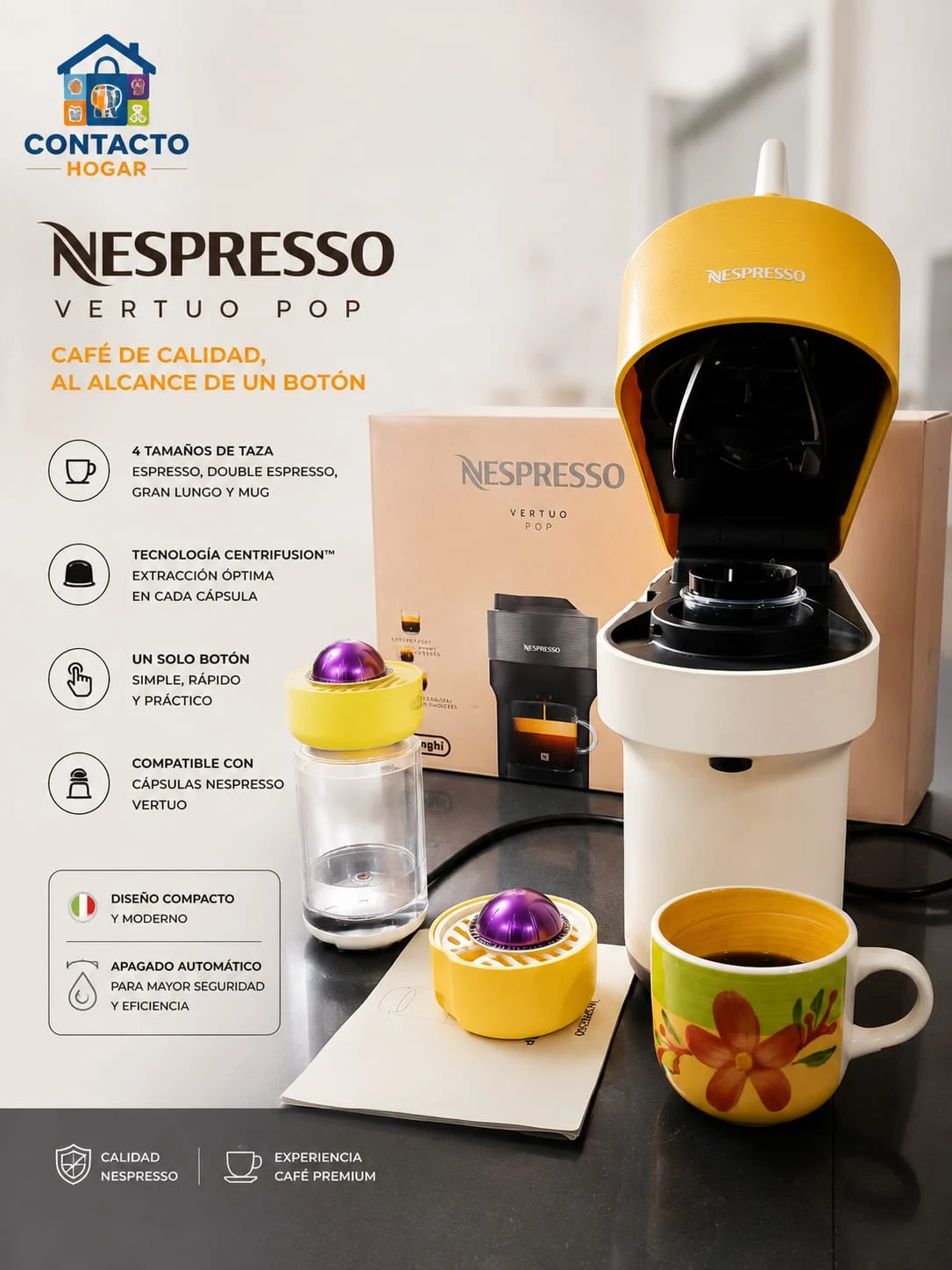 Cafetera Nespresso Vertuo Pop De longhi
