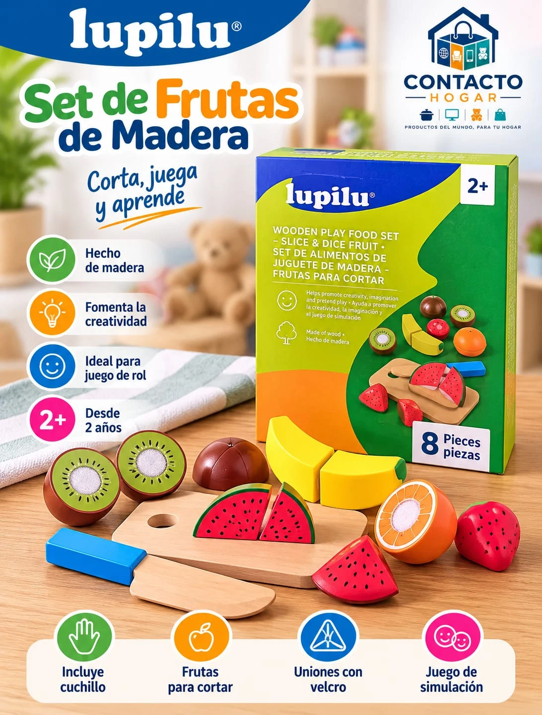 Set de Frutas de Madera