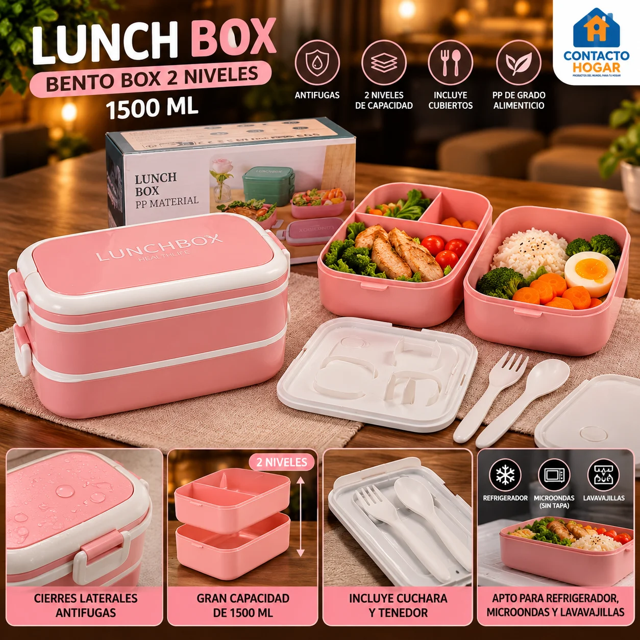 Lonchera Bento Lunch Box de 2 Niveles