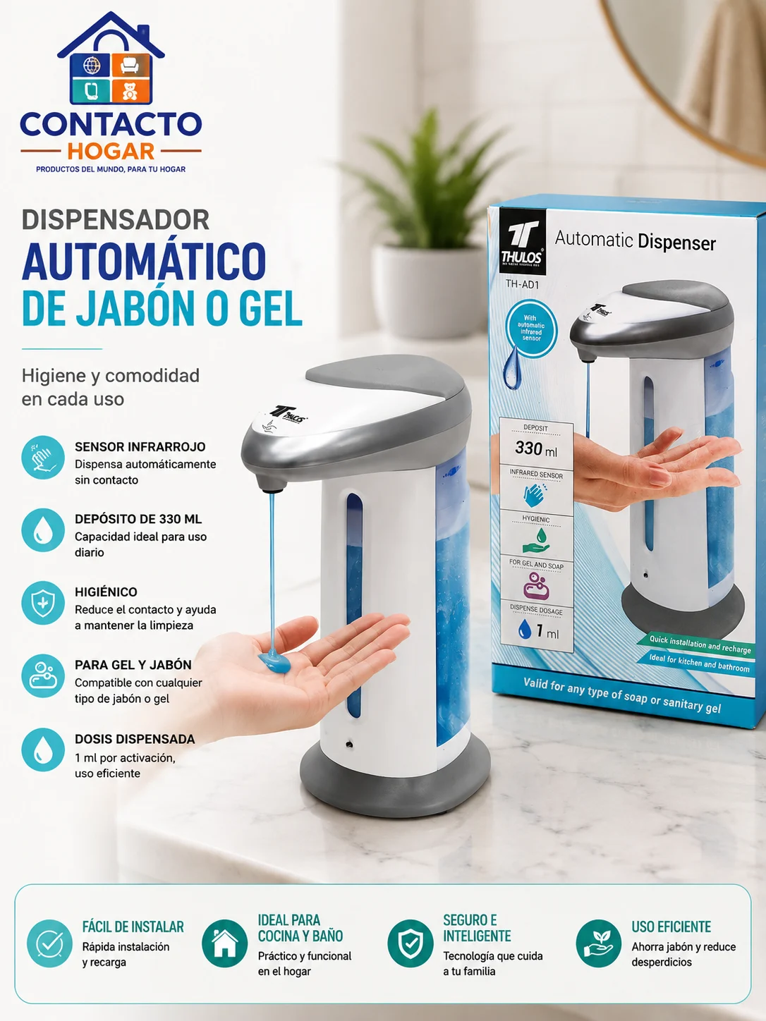 Dispensador automático Thulos TH-AD1