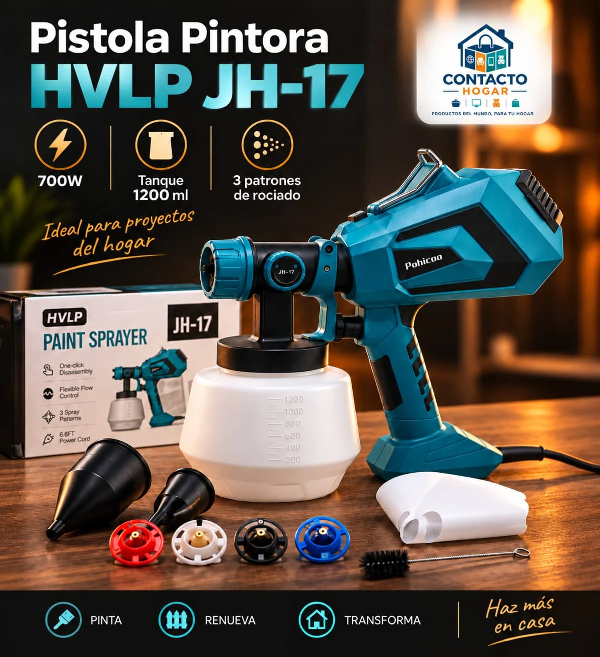 Pistola para pintar HVLP JH-17