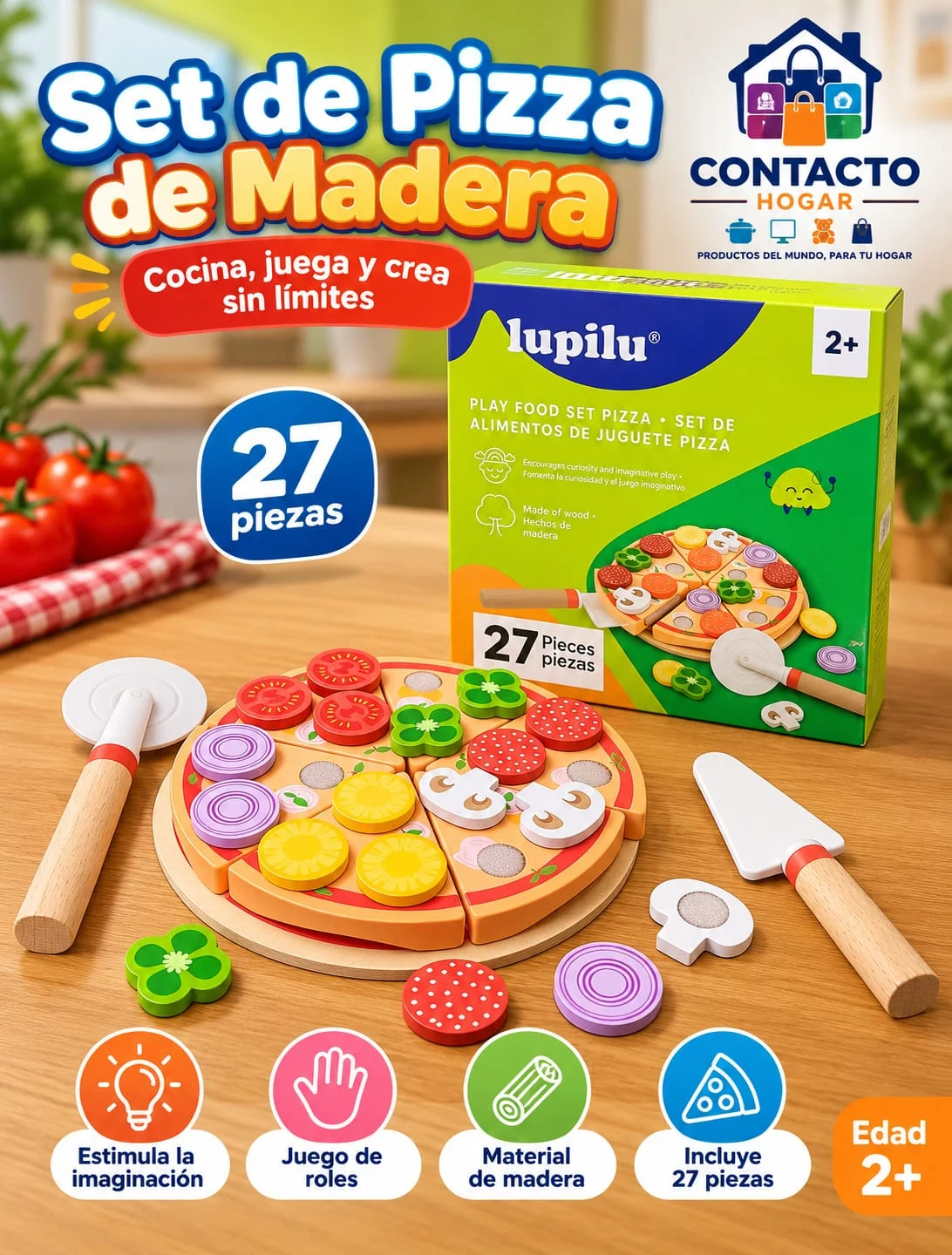 Set de Pizza de Madera