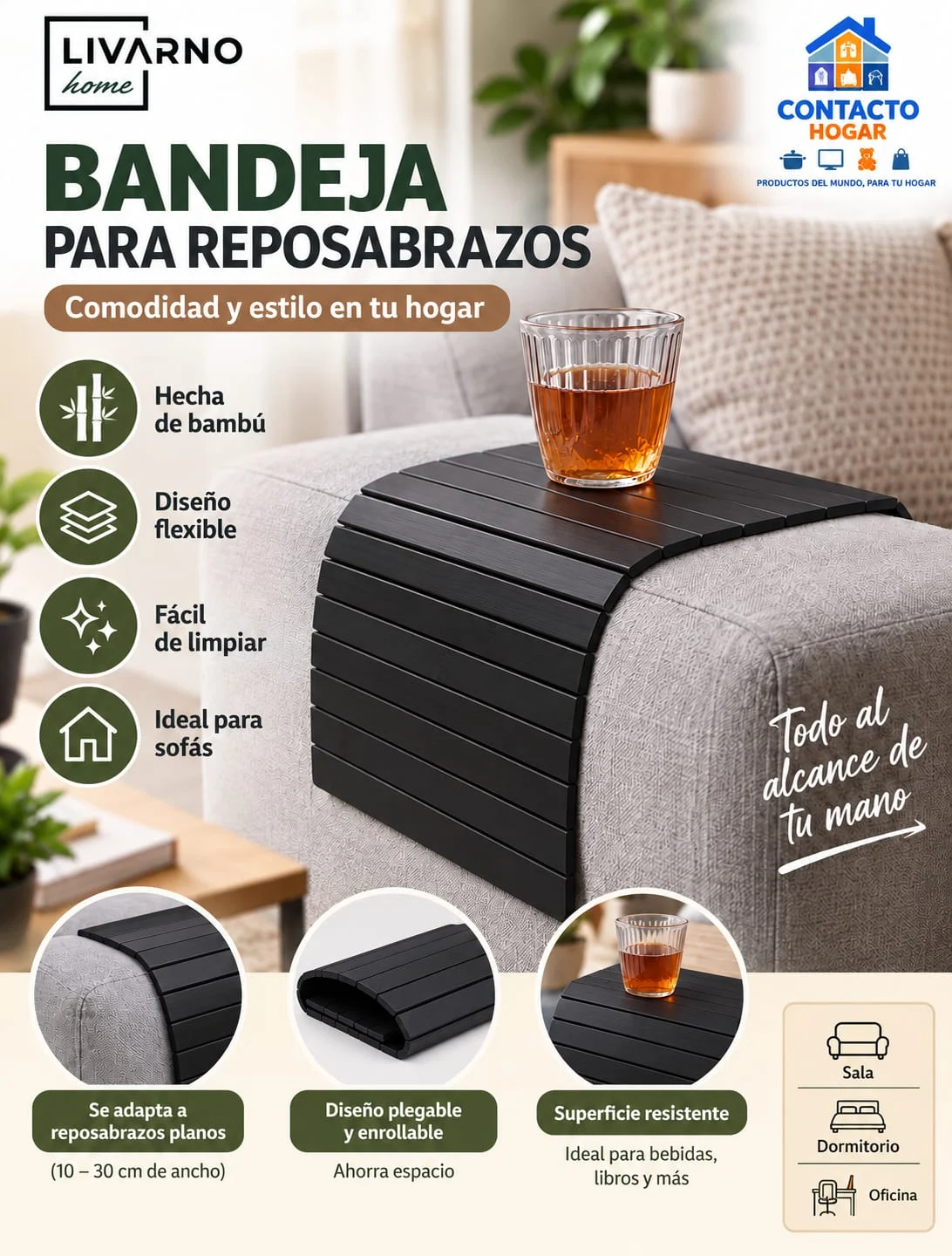 Bandeja para reposabrazos
