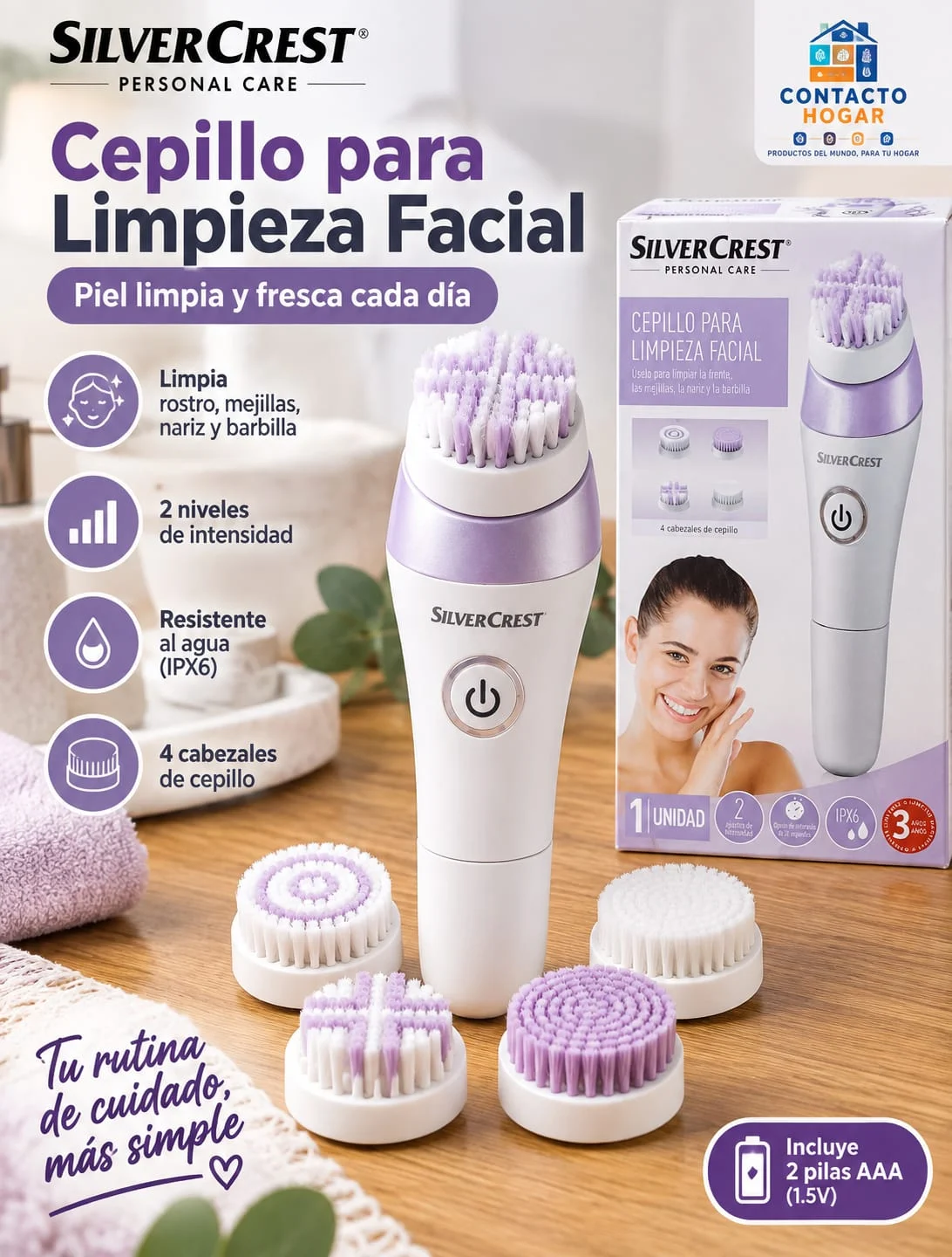 Cepillo para Limpieza Facial SilverCrest