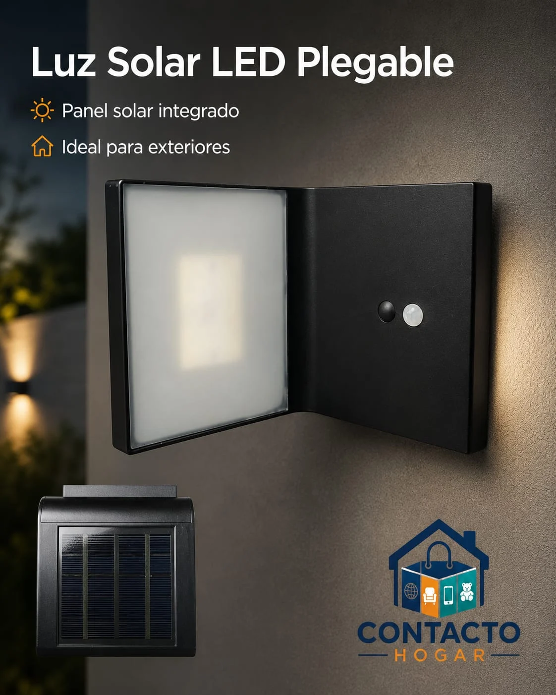 Lámpara con panel solar