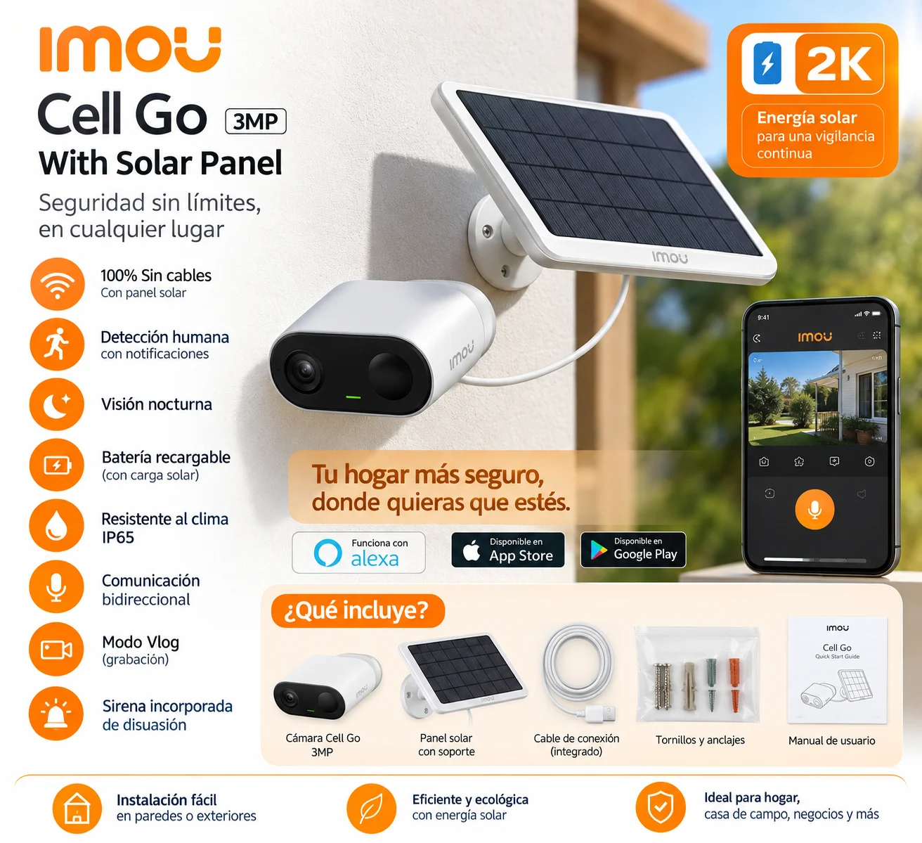 Cámara con panel solar