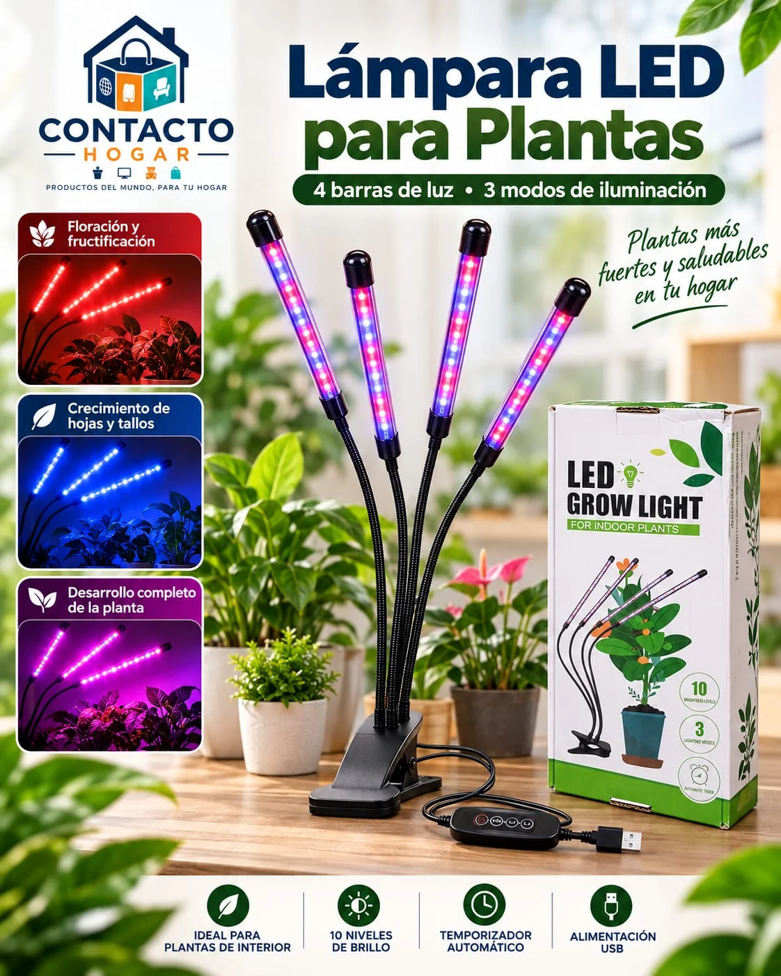 Lámpara LED de cultivo de plantas interiores