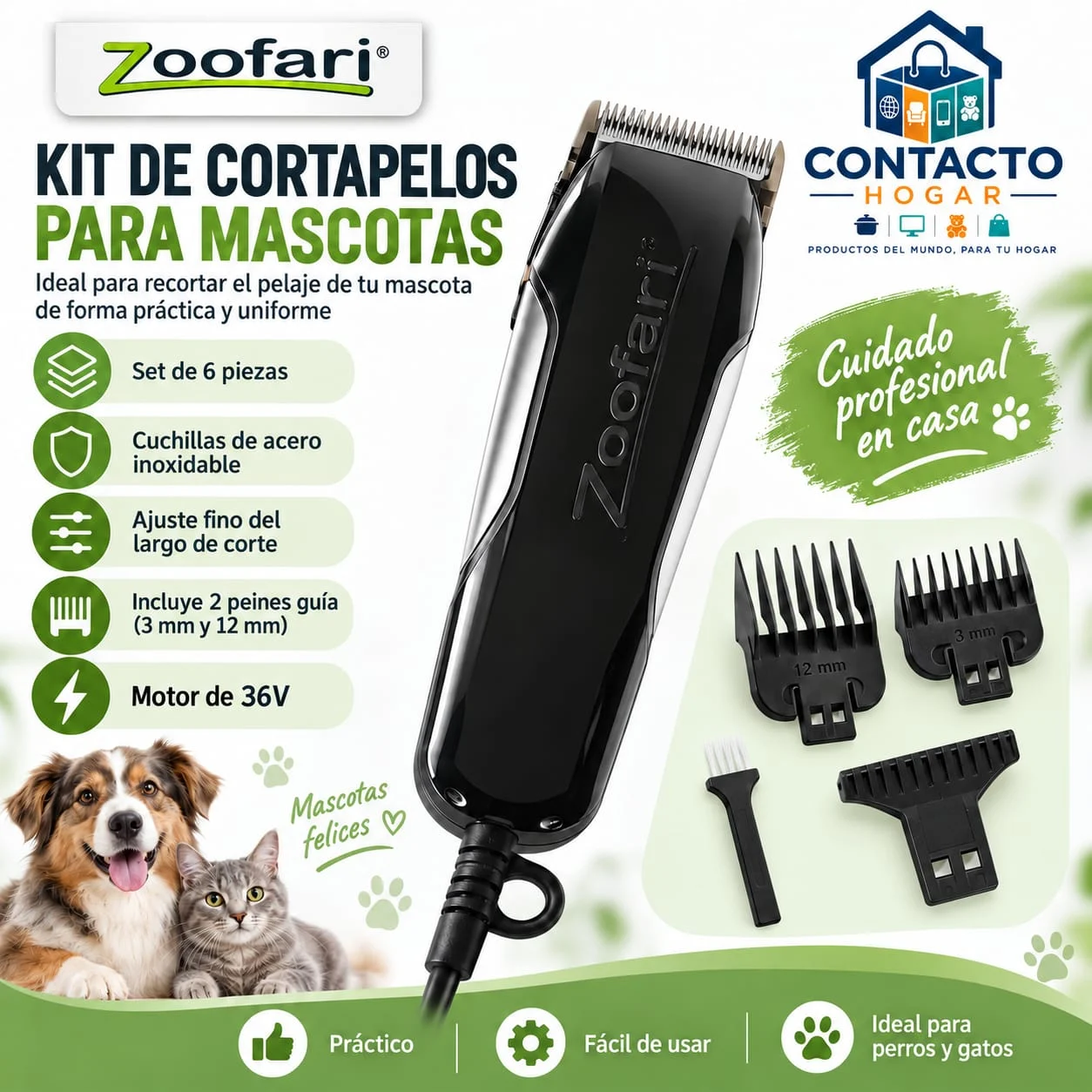 Kit de cortapelos para mascotas