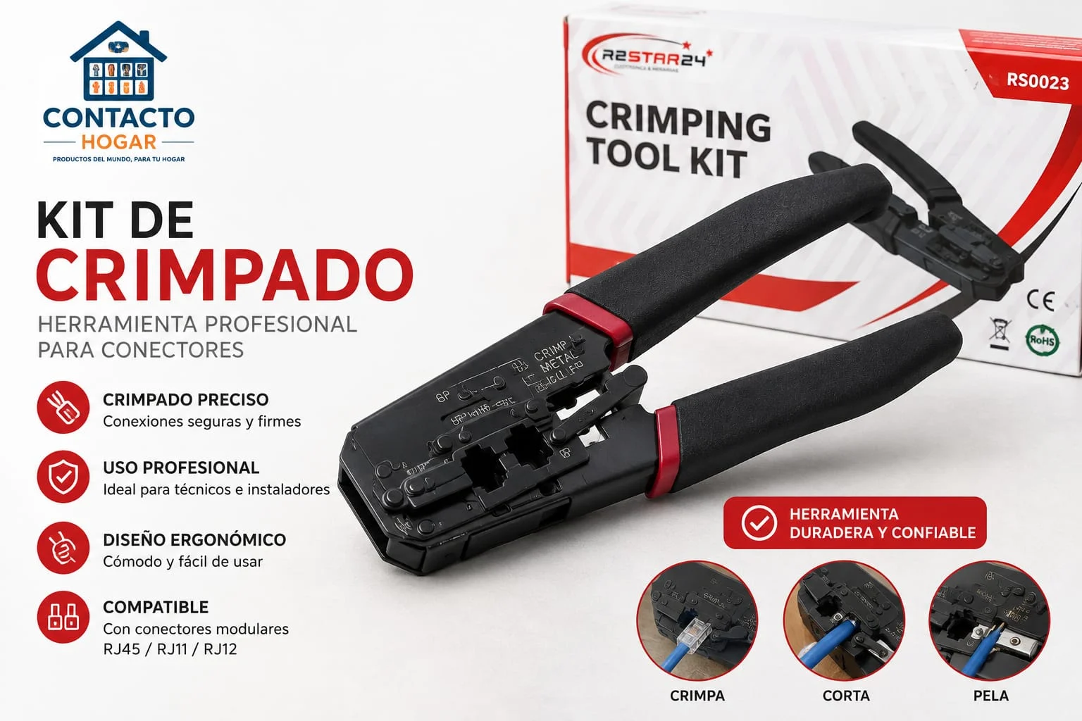 Pinza crimpadora