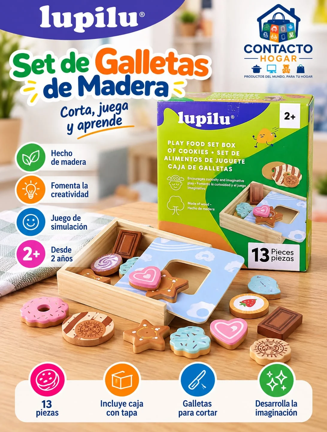 Set de Galletas de Madera