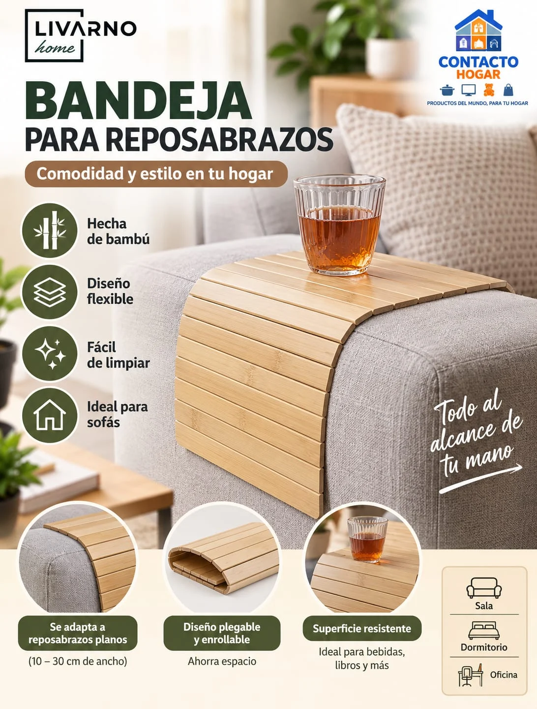 Bandeja para reposabrazos